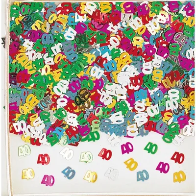 Image de Amscan Confetti "40" Anniversaire Décoration de fête Multicolore - Film 14 g - INT37140
