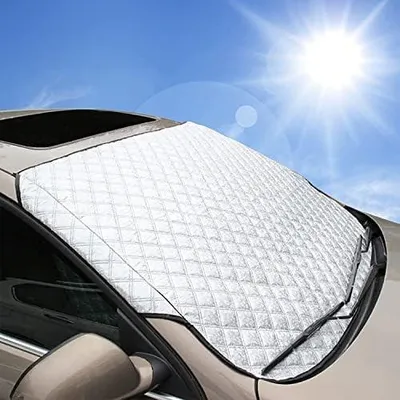 Produktbild von Auto Sonnenschutz Frontscheibe, Ultra-Dick und Ganzjährig Auto Frontscheibenabdeckung Windschutzscheiben Sonnenblende Wintergegen Schnee EIS Frost Sonne UV Staub Wasserbeständig(140 x 90cm)