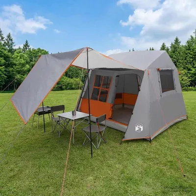 Produktbild von Möbel Tunnelzelt Grau und Orange 275 x 240 x 200 cm - Campingzelte CC2088