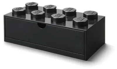 Obrázok produktu pre Úložný box na stôl, zásuvkový, LEGO "Brick 2x2", čierny