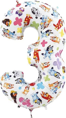 Zdjęcie produktu dla Balon Foliowy Cyfra 3, Bluey, 66 cm Grabo