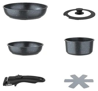 Obrázek produktu pro Sada kuchyňského nádobí, nepřilnavý povrch, stohovatelný design, 5 kusů/sada