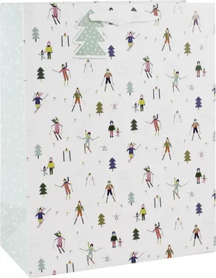 Produktbild von Clairefontaine 6x Geschenktasche 26,5x14x33cm, Weihnachten Weiß X-29535-2C