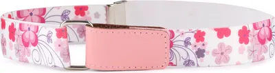 Produktbild von Ladeheid Kinder Gürtel Elastik-Gürtel 1-12 Jahre 34-90 cm P15 (Weiß/Rosa/Blumen, 5-12 Jahre)