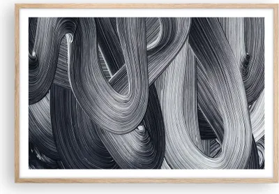 Produktbild von Gerahmtes Poster - Rahmen in heller Eiche - Farbe Pinsel Schwarz - 91,5x61 cm - Wand Bild - Wanddeko - Wandbilder - Kunstposter - Wandposter - Bilderrahmen - Bilder - Kunstdruck - P2NAA91x61-5024