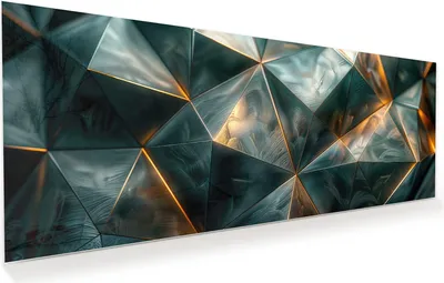 Produktbild von Glasbild 125x50cm in XXL für Wohnzimmer, Schlafzimmer Motiv Kunstvolle Geometrie