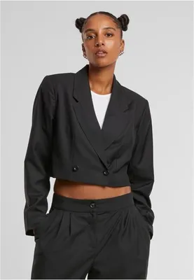 Produktbild von Urban Classics Blazer Damen Ladies Cropped Blazer schwarz L