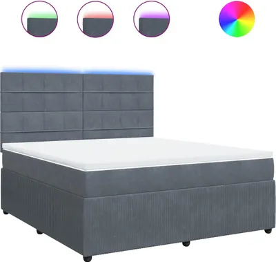 Productafbeelding van vidaXL Boxspringbed met matras, donkergrijs, 180x200 cm, fluweel