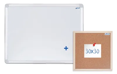 Produktbild von AVELI 60 × 45 cm, Aluminiumrahmen Korkplatte 30 × 30 cm