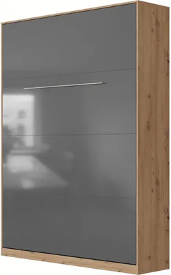 Produktbild von SMARTBett Schrankbett Standard  Wildeiche/Anthrazit Hochglanz 140 Vertikal