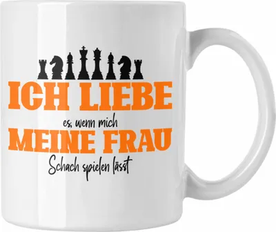 Produktbild von Trendation - Lustige Schach Tasse Geschenk für Schachspieler (Weiß)
