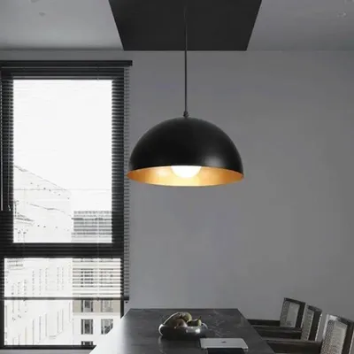 Immagine prodotto di Lampada a sospensione - Stile industriale - Diametro 40 cm - Alluminio - Nero - 1 punto luce