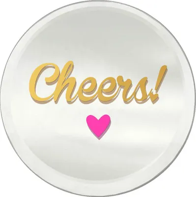 Produktbild von Spiegel-Untersetzer "Cheers!" gold