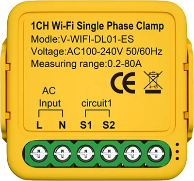 Obrázek produktu pro Tuya WiFi Smart Home Energy Monitor 2.4GHZ Smart Energy Meter Jednofázový monitor spotřeby 80A Solární proudový transformátor Monitor spotřeby elektrické energie Statistika elektřiny 100-240V AC 50/60Hz