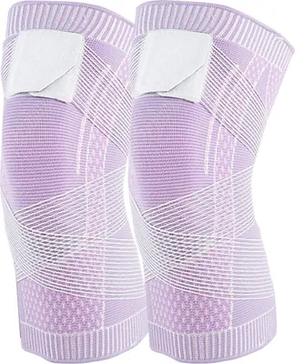 Produktbild von 2 Stück Kniebandage für Männer und Frauen, verstellbare Kompression, Sport-Knieschoner, Patellasehnen-Entlastungsmanschette zum Laufen und Volleyball