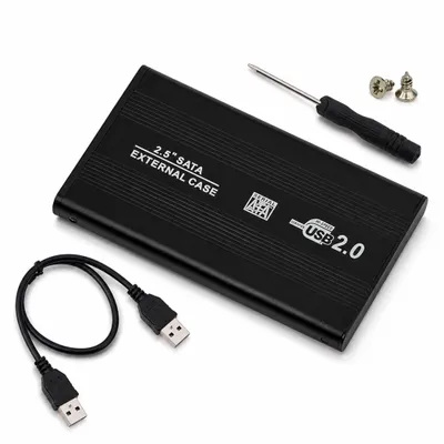 Produktbild von I49 2,5 Zoll USB 2.0 SATA Externes Festplattengehäuse – HDD Case Box für 2,5" SATA Festplatte, Plug & Play