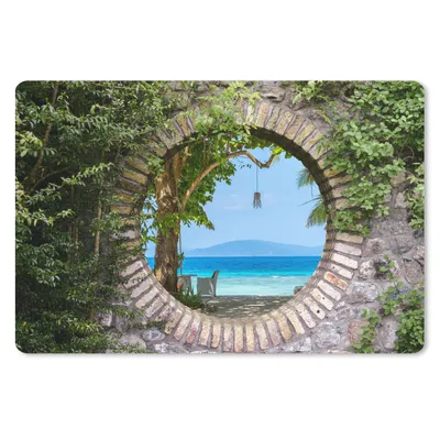 Produktbild von MuchoWow® Schreibtischunterlage Strand - Durchsichtig - Tropisch - Strandkorb 60x40 cm - XXL Mauspad - Großes Mauspad
