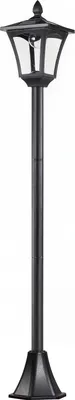 Produktbild von Outsunny LED Solar Gartenlaterne, Wetterfeste Solarlampe mit Lichtsensor, 50 Lumen, Freistehend mit Erdspieß, 160 cm, Schwarz
