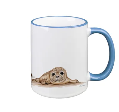 Produktbild von Schwarzwaldmariele - 3393 - Kaffeebecher, Seehund, Keramik, 330ml