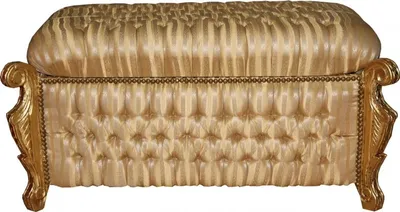 Image de Casa Padrino Banc baroque (coffre) Or /Beige rayé/Or -Coffre antique