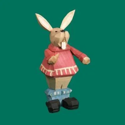 Produktbild von Osterdekoration Osterhasenkind geschnitzt Höhe 9cm NEU