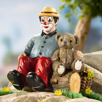 Image de Gilde Clown, "Deux amis très attachants", résine synthétique, multicolore, quantité : 1, L. 7,5 cm, l. 10 cm, H. 11,5 cm, référence : 10255, code EAN : 4009079102550