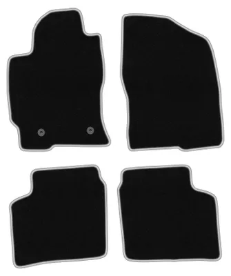 Produktbild von Fußmatten Velours Schwarz/Silber für Toyota Prius II 2003-2010 Set 4-tlg