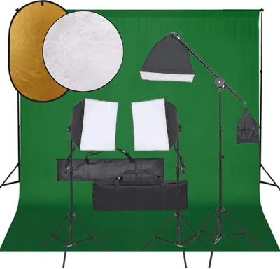 Produktbild von Fotostudio-Set mit Beleuchtung, Hintergrund und Reflektor