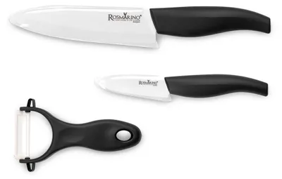 Produktbild von 3-teiliges Keramikmesserset CLASSIC - Das perfekte klassische Küchenset für jeden Koch oder Anfänger