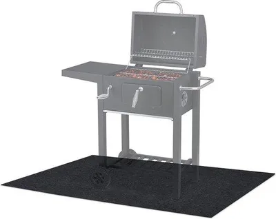 Obrázek produktu pro Venkovní podložka – protiskluzová podložka na gril – lze prát v pračce – rozměry: 120 x 80 x 8 cm – antracitová