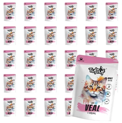 Produktbild von Tuftuf | Feuchtigkeitsfutter für Katzen - 30x300g - Kalbfleisch - Hochwertige Proteinquelle - Nassfutter