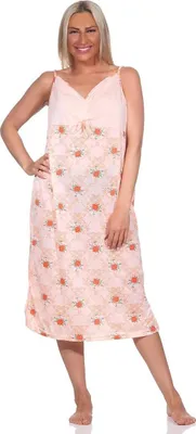 Produktbild von Damen Nachthemd Sleepshirt Nachtwäsche ohne Ärmel; Aprikose/XL/42