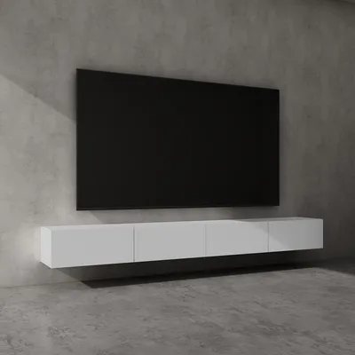 Immagine prodotto di doporro Mobile Porta TV Sospeso 280 cm con 4 Ante Bianco Opaco, Credenza Bassa da Soggiorno Salotto, Madia Consolle per TV Fernsehschrank02