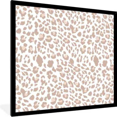 Produktbild von MuchoWow® Gerahmtes Poster Tiermuster - Panther - Pastell 40x40 cm - Poster mit Schwarzem Bilderrahmen Wandposter Rahmen Foto Bilder - Mit Rahmen - Wanddekoration Schlafzimmer