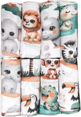 Produktbild von Spuugdoeken für Babys, 8 Stück, 80 x 70 cm, 100% Baumwolle, vielseitig verwendbar