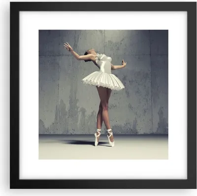 Produktbild von Gerahmtes Poster - Schwarzer Rahmen - Ballerina Weiß Wand - 30x30 cm - Wand Bild - Wanddeko - Wandbilder - Kunstposter - Wandposter - Bilderrahmen - Bilder - Kunstdruck - Wandbild - P2BAC30x30-4344