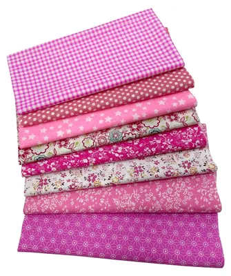 Produktbild von 8 Stück Baumwollstoff Meterware 50 x 50 cm Stoffpaket mit verschiedenen Mustern