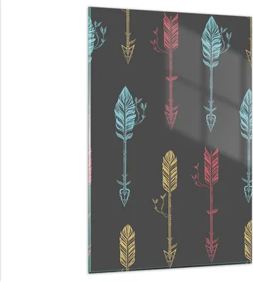 Produktbild von Bilder auf glas - Einteilig - Pfeil Feder - 80x120cm - Glasbilder - Wandbilder - Bilder - Kunstdruck - zum Aufhängen bereit - Wanddekoration aus Glas - Glas Bilder - Wandbild auf Glas - GPA80x120-3874