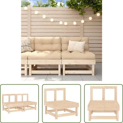 Produktbild von The Living Store Garten-Mittelsofas 2 Stk. Massivholz Kiefer
