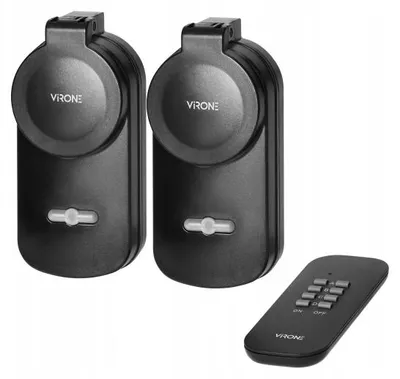 Immagine prodotto di Set di 2 prese wireless con telecomando 2+1 SCHUKO Virone Nero
