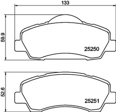 Produktbild von HELLA Bremsbeläge Satz Vorne Bremsklötze passend für PEUGEOT 308 SW II 8DB 355 020-771