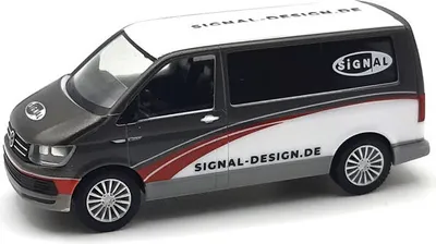Produktbild von Herpa 095709 VW T6 Bus "Signal Design" grau/weiss Maßstab 1:87 Modellauto