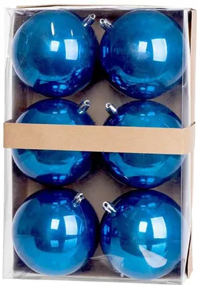 Produktbild von MAGICHOME WEIHNACHTSKUGELN, 6 St., Blau, Perlmutt, 10 cm