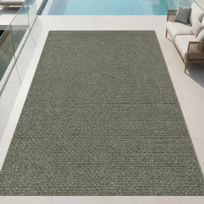 Produktbild von Teppich Grün Flechtoptik Strapazierfähig Indoor Outdoor Größe - 200 x 290 cm