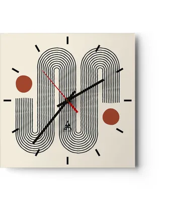 Produktbild von Wanduhr - Quadrat - Glasuhr - Minimalistisch Modern Abstraktion - 40x40cm - Schleichendes Uhrwerk - Lautlos - zum Aufhängen bereit - Dekoration Modern - Wanddekoration aus Glas - C3AC40x40-4901