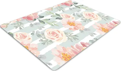 Produktbild von Stuhlunterlage Bürostuhlunterlage 120 cm x 90 cm Bodenmatte Bürostuhlunterlage - Pinke Blumen