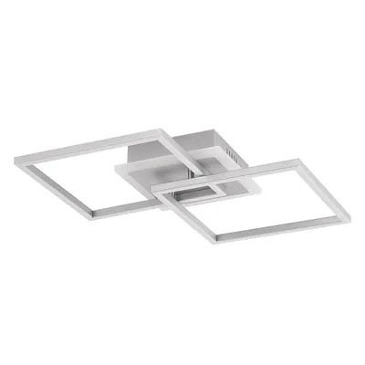 Immagine prodotto di Lindby Plafoniera LED Fjardo, quadrata, argento, CCT, telecomando