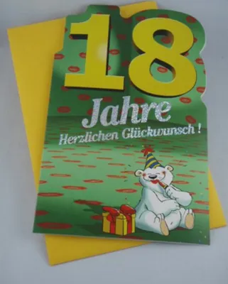 Produktbild von Hallmark - 91553 - Klappkarte, Geburtstag, 18 Jahre, mit Umschlag