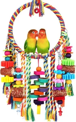Image de Jouets pour oiseaux en bois et en carton