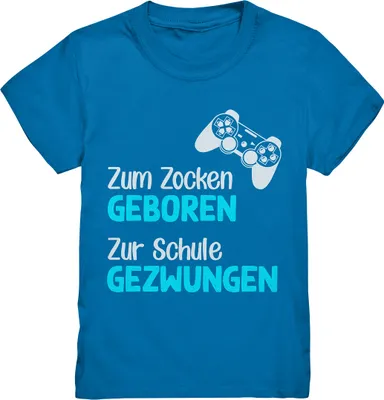 Produktbild von Zum Zocken geboren Kinder T-Shirt – Royal Blue / 110/116 (5-6)